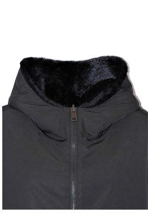 Black reversible jacket with hood LOU ANDREA | NZ25745BLACKLUW5MATBLACK